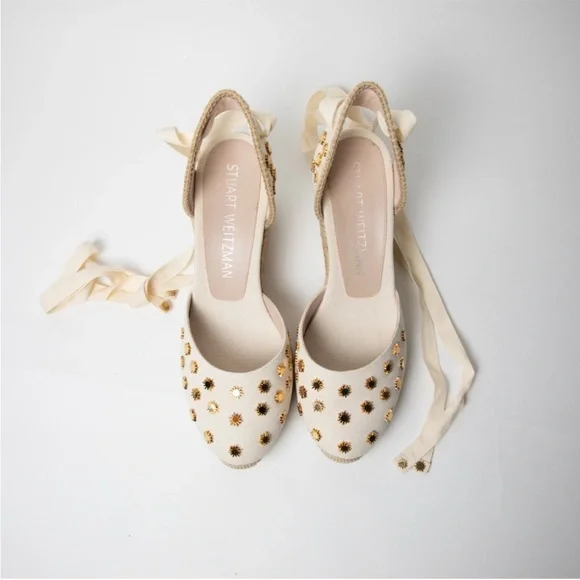 NWOB Stuart Weitzman Marguerita Stars Wedge Espadrilles 10.5 - Picture 5 of 7